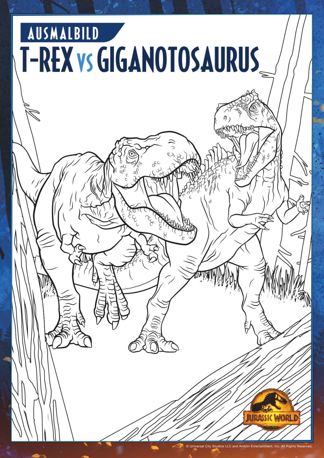 Jurassic World Ausmalbilder | Kostenlos zum Ausdrucken