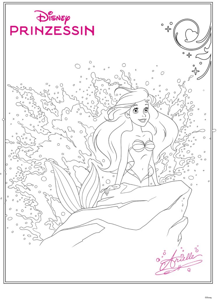 Arielle auf Klippe
Ausmalbild